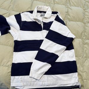 Boys long sleeve striped shirt with while collar